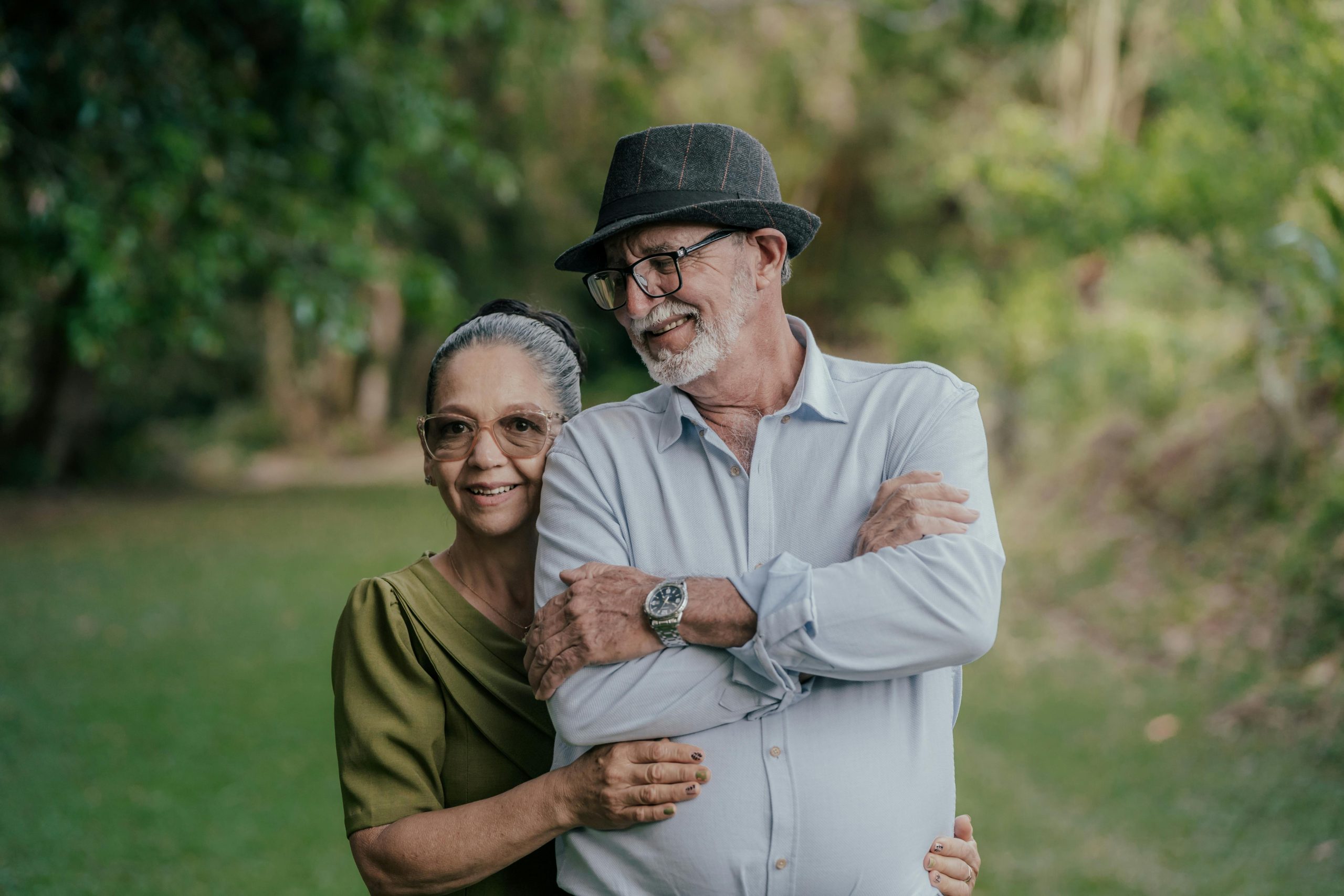 Elderly Couple Posing in the Garden